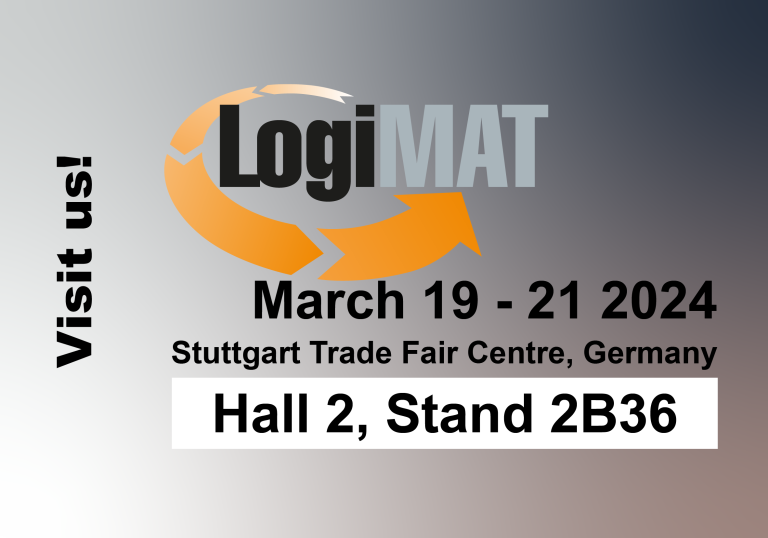 Besuchen Sie uns auf der LogiMAT vom 19. bis 21. März 2024, Messe Stuttgart, Halle 2, Stand 2B36.