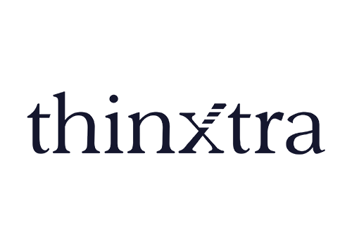 Logo von Thinxtra, bestehend aus stilisiertem X und Text, in schwarz-grauem Farbverlauf.