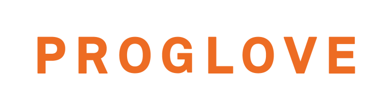 Logo von ProGlove in Orange auf Weißem Hintergrund, Schriftzug in moderner, sans-serif Schrift.